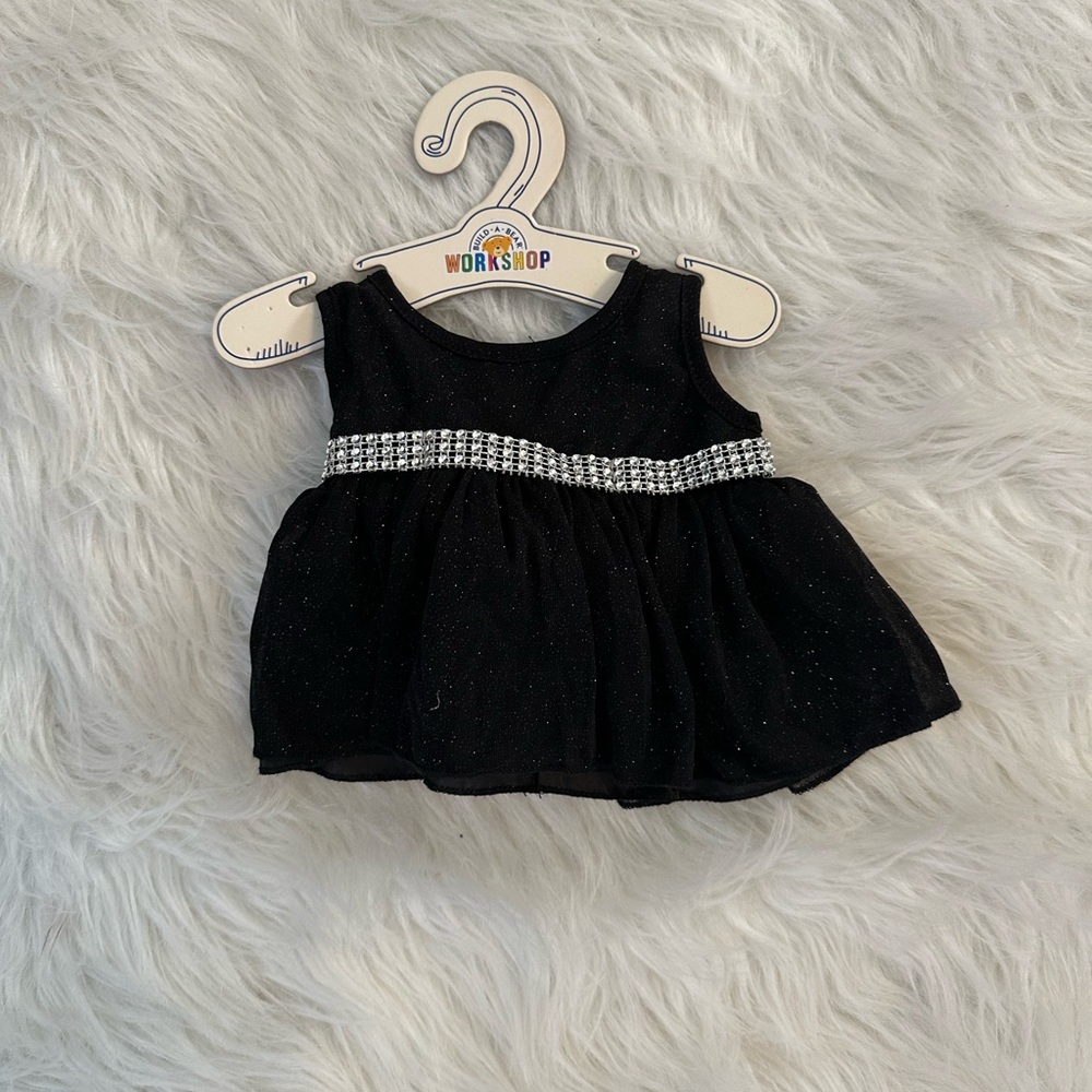 NWT Build-A-Bear Workshop Black Sparkly Dress